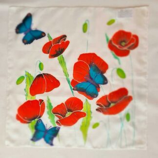 Šatka hodvábna Maky s motýľom 45x45cm